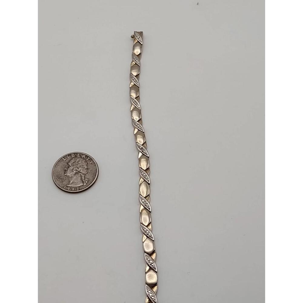 925 Fas Sterling Silver Gold Vermeil Bracelet - 10.86g View 2